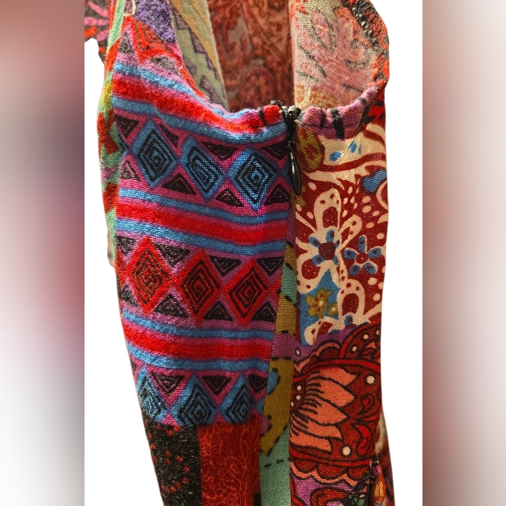 Patchwork Multicolor Wide-Leg Jumpsuit - Picture 3 of 4